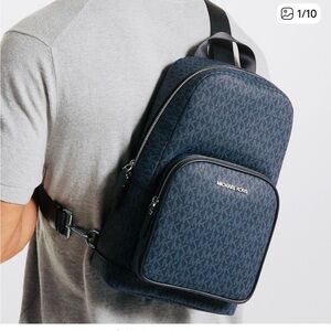 Michael Kors Navy Sling Backpack